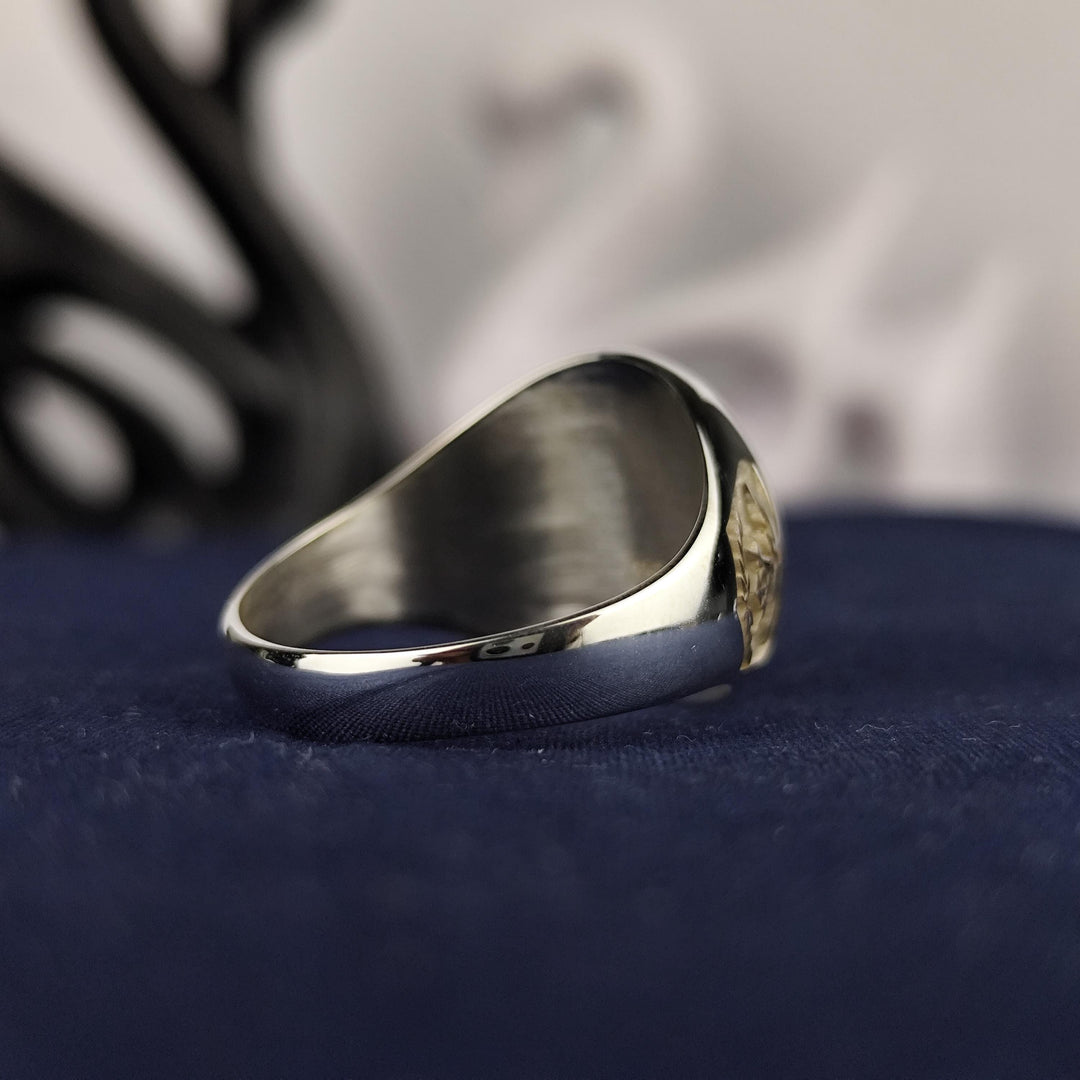 Unique Mason ring with Masonic details, available in gold, silver, and gold-filled for Freemasons.