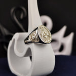 Load image into Gallery viewer, Personalized Freemason ring with a handcrafted Masonic design, available in various metal options.