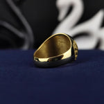 Load image into Gallery viewer, Gold college ring with a polished finish, ideal for celebrating university milestones. A versatile piece for daily wear or special occasions.