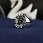 Load image into Gallery viewer, Unique gold-plated Bitcoin ring with a sophisticated silver base, blending innovation and fashion. Ideal for cryptocurrency investors and traders.