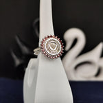 Load image into Gallery viewer, Unique women’s college ring crafted in silver with a refined round design. Perfect for celebrating academic achievements, this ring adds a touch of elegance to any outfit or occasion.