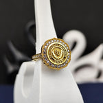 Load image into Gallery viewer, Unique white stone university ring for women, blending modern design with timeless elegance. A perfect accessory for graduates or special occasions.