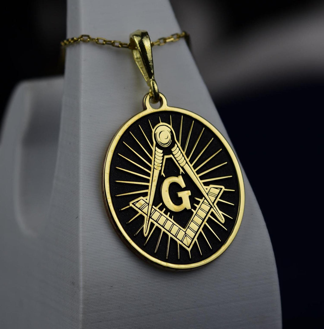 Custom Masonic charm necklace designed for men and women, blending timeless elegance with symbolic meaning. Perfect for personal use or as a gift.