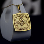 Load image into Gallery viewer, Custom Freemason necklace with a symbolic pendant, available in gold or silver. This elegant piece celebrates Masonic heritage and pride, perfect for gifting or personal wear.