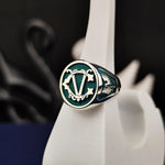 Load image into Gallery viewer, Designed for elegance and significance, this two-initial signet ring is a unique and meaningful accessory. Engraved with custom initials or surname, it’s a stylish gift for weddings, birthdays, or anniversaries. Crafted for both men and women, this personalized jewelry piece is a great way to keep a loved one’s initials close at hand.