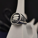 Load image into Gallery viewer, Sophisticated silver Solana crypto ring, offering a stylish and meaningful way to showcase blockchain enthusiasm and financial empowerment.