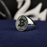 Load image into Gallery viewer, Custom silver Bitcoin ring with gold accents, designed for those who embrace digital finance. A timeless and meaningful piece for daily wear.