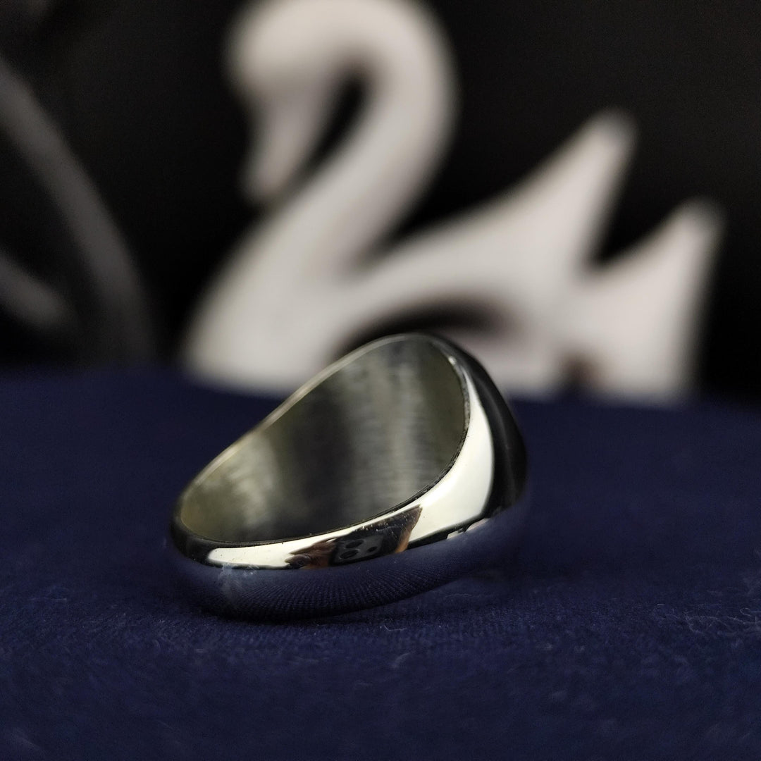 Minimalist silver Bitcoin ring featuring gold-plated options, symbolizing blockchain excellence. A versatile piece for both casual and formal occasions.