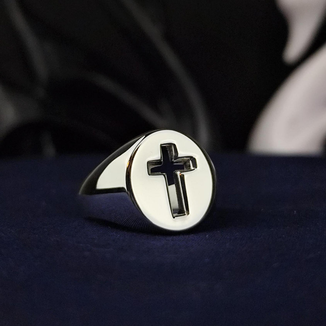 This handmade Christian cross ring is a unisex design, crafted from high-quality silver for a timeless and elegant look. The crucifix signet band represents devotion and belief, making it an ideal religious ring for both men and women. Whether worn as a daily reminder of faith or given as a Christian gift, this ring is perfect for Christmas, Easter, or any meaningful spiritual occasion, adding both style and significance.