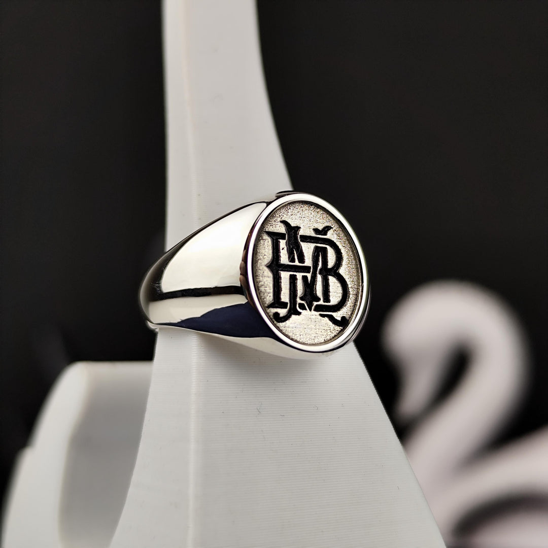 A timeless two-letter monogram ring, crafted with care in silver or gold. This personalized initial name signet ring is perfect for those seeking a unique and stylish accessory. Whether for men or women, it serves as a meaningful custom jewelry piece, making it an ideal gift for special occasions. Elegant, sophisticated, and deeply personal, this custom letter ring adds a refined touch to any collection.