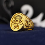 Load image into Gallery viewer, Classic FLT Masonic ring in vermeil, crafted with 18K gold over solid sterling silver. This Odd Fellows signet ring features the symbolic Triple Link design, representing Friendship, Love, and Truth. A timeless piece of Freemason jewelry for collectors, Masonic lodge members, and those who appreciate meaningful accessories. Perfect for gifting to a dedicated brotherhood member or wearing as a daily reminder of Masonic values and traditions.