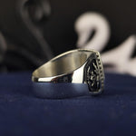 Load image into Gallery viewer, A powerful symbol of Freemasonry, this Master Mason ring is crafted with a striking stone centerpiece. Made from high-quality silver or gold, this handcrafted lodge signet ring embodies Masonic values and traditions. Whether gifted to a brother or worn as a personal statement, this elegant and meaningful ring is perfect for ceremonies, everyday wear, and honoring one’s dedication to the fraternity.