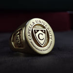 Load image into Gallery viewer, Personalized Gold College Graduation Ring for High School and University Class
