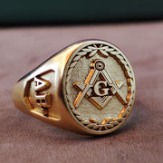 Handcrafted Silver Freemason Ring with Wax Seal Option - Master and Gold Varieties