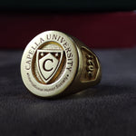 Load image into Gallery viewer, Personalized Gold College Graduation Ring for High School and University Class
