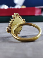 Load image into Gallery viewer, A sophisticated and stylish women&#39;s college signet ring, crafted with a high-quality gold-plated finish. This university ring is perfect for students and alumni looking for a unique and elegant jewelry piece. A meaningful graduation gift that blends modern design with timeless tradition.
