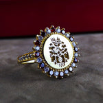 Load image into Gallery viewer, Custom Family Crest Signet Ring - Personalized Jewelry for Mom or Her, Unique Mother&#39;s Day Gift
