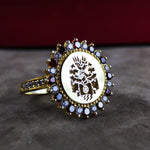 Load image into Gallery viewer, Custom Family Crest Signet Ring - Personalized Jewelry for Mom or Her, Unique Mother&#39;s Day Gift
