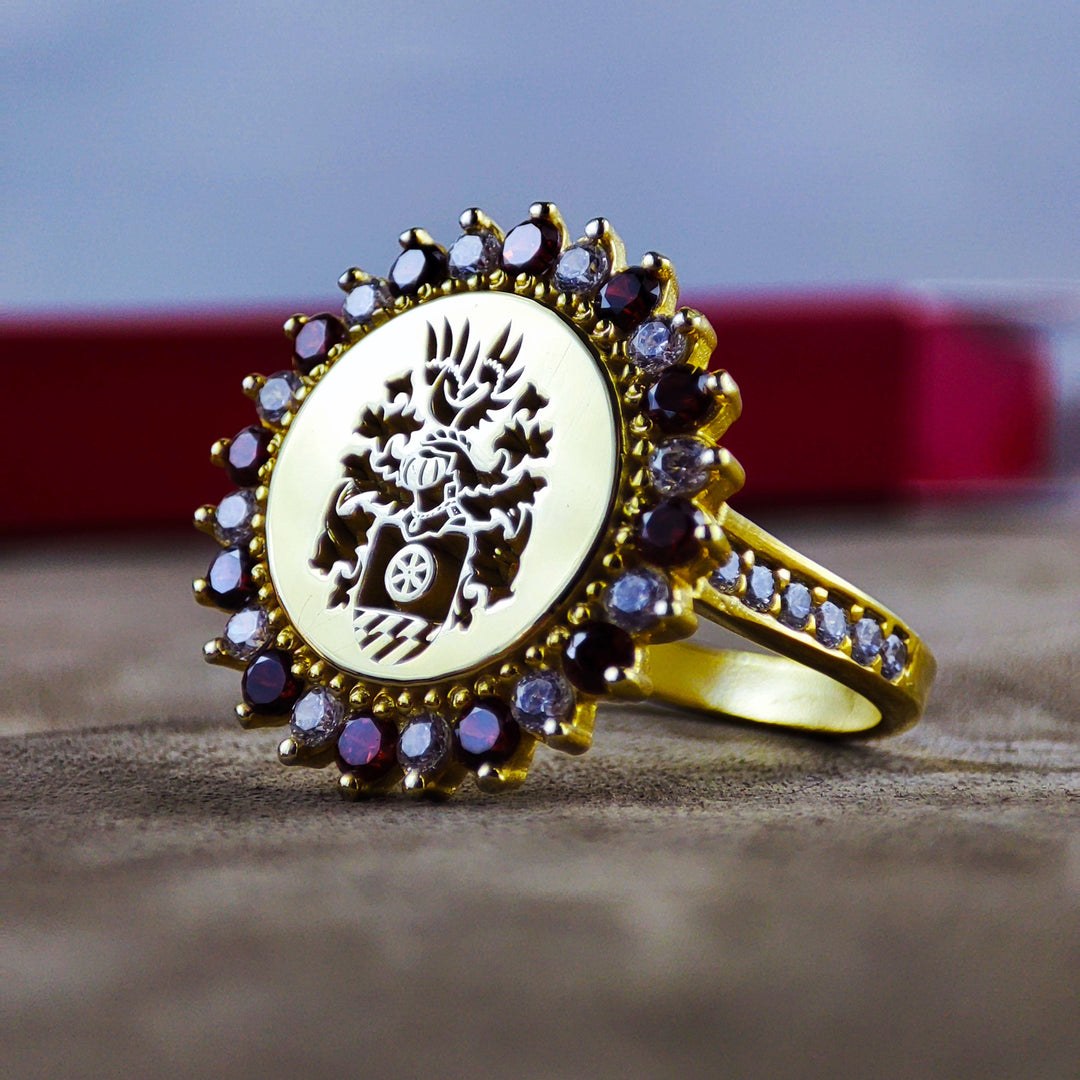 Custom Family Crest Signet Ring - Personalized Jewelry for Mom or Her, Unique Mother's Day Gift