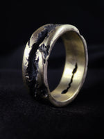 Load image into Gallery viewer, Gold-filled rustic ring with a beautifully aged finish, blending elegance with a rustic charm.
