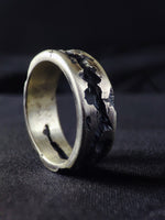 Load image into Gallery viewer, Custom silver rustic ring with a textured finish, perfect for adding a vintage touch to any outfit.
