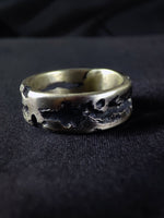 Load image into Gallery viewer, Silver rustic ring with a weathered and worn look, perfect for adding a vintage touch to your collection.
