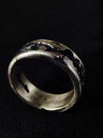 Load image into Gallery viewer, Handcrafted rustic wedding ring in gold, perfect for couples seeking a unique and personalized style.
