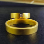 Load image into Gallery viewer, A beautifully crafted vermeil ring set for couples who cherish meaningful and stylish jewelry. These matching engagement bands feature a high-quality gold finish, designed for both comfort and elegance. Ideal for weddings, anniversaries, or engagements, these rings symbolize everlasting love in a timeless and sophisticated way.
