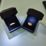 Load image into Gallery viewer, Elegant and stylish, these gold vermeil engagement rings are perfect for couples looking for a timeless symbol of their love. Featuring a durable and luxurious gold-plated design, these matching bands are ideal for weddings, proposals, or anniversaries. A meaningful jewelry piece that represents unity and everlasting devotion.
