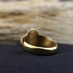 Load image into Gallery viewer, This antique-style gold-plated signet ring features a deep recessed engraving of a family crest or custom emblem. A bold and unique design, this ring is a statement of heritage and nobility. Crafted for men who appreciate vintage-inspired elegance, it is a thoughtful and symbolic gift for those who cherish history and family legacy.
