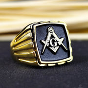 Men’s Masonic ring featuring an engraved Freemason emblem, available in high-quality gold. This custom piece is ideal for Freemasons who value tradition and wish to wear a symbol of brotherhood.