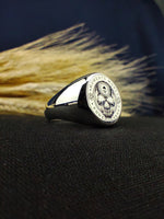 Load image into Gallery viewer, Elegant Memento Mori ring showcasing a minimalist design, ideal for both men and women who appreciate symbolic jewelry
