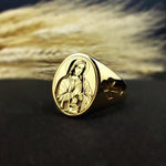 Load image into Gallery viewer, Elegant Mother Mary ring in silver, designed for those seeking spiritual and meaningful jewelry.
