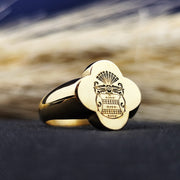 This custom gold-plated family crest ring is a timeless keepsake, featuring a unique signet design with a recessed engraving. Crafted for men who appreciate luxury and tradition, this ring symbolizes strength and ancestry. Whether worn daily or reserved for formal occasions, it serves as an elegant heirloom that carries personal heritage and legacy.