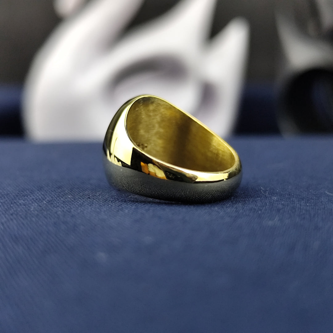 Custom Gold Signet Name Ring for Men, Monogram Logo Jewelry, Birthday Gift for Him or Her