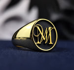 Load image into Gallery viewer, Custom name ring in gold with your chosen name engraved, perfect for personalized gifts. This unique ring adds elegance and meaning to any occasion, from birthdays to anniversaries, and suits daily wear beautifully.
