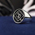 Load image into Gallery viewer, Custom Engraved Signet Ring with Your Name or Logo for Unique Personalized Gifts
