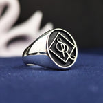 Load image into Gallery viewer, Custom Engraved Signet Ring with Your Name or Logo for Unique Personalized Gifts
