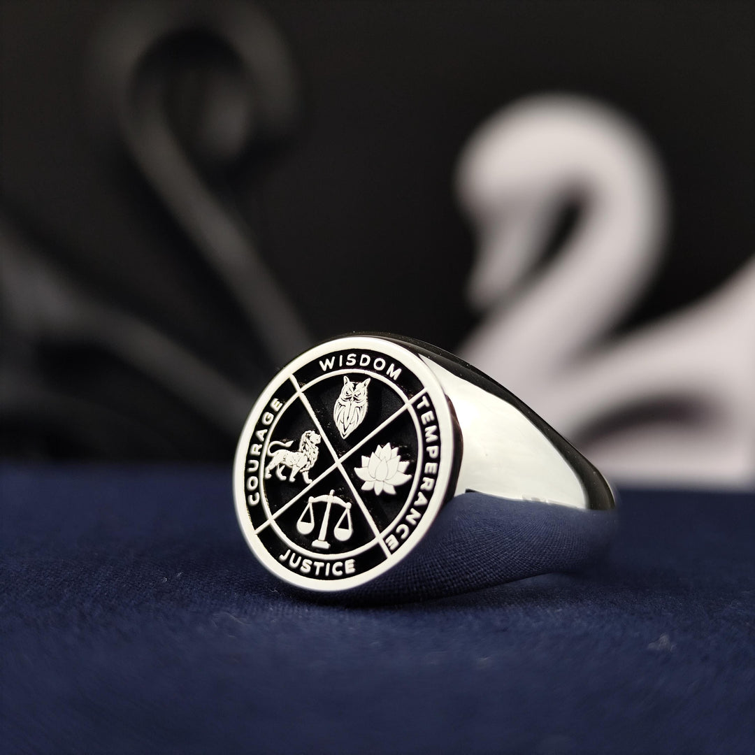 Elegant Wisdom ring showcasing a minimalist design, ideal for both men and women who appreciate symbolic jewelry