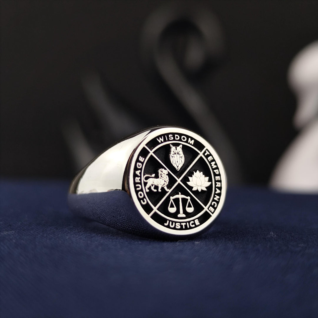 Handmade Wisdom ring with intricate engravings, perfect for those seeking a unique piece of motivational jewelry