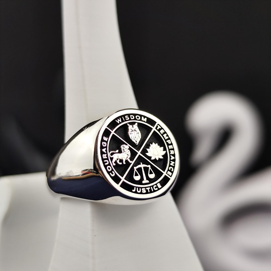 Handcrafted Wisdom ring with personalized engraving options