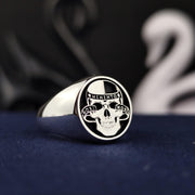 Personalized Amor Fati Ring with Skull Design - Memento Mori Jewelry