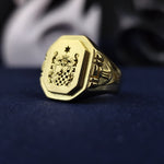 Load image into Gallery viewer, Personalized Men&#39;s Custom Coat of Arms Signet Ring with Family Crest
