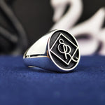 Load image into Gallery viewer, Custom Engraved Signet Ring with Your Name or Logo for Unique Personalized Gifts
