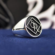 Custom Engraved Signet Ring with Your Name or Logo for Unique Personalized Gifts