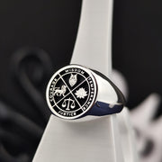 Handcrafted Wisdom ring with a sleek and polished finish, embodying the essence of wisdom and enlightenment