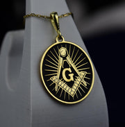 Custom Masonic charm necklace designed for men and women, blending timeless elegance with symbolic meaning. Perfect for personal use or as a gift.