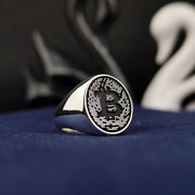Elegant Bitcoin ring crafted in silver with gold-plated options, perfect for showcasing your passion for cryptocurrency and blockchain innovation with style.
