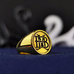 Load image into Gallery viewer, A beautifully designed two-initial name ring that adds a personal touch to any jewelry collection. This elegant signet piece is crafted in silver or gold, making it a perfect custom jewelry gift. Ideal for celebrating special connections, this personalized alphabet ring is a unique way to wear your initials or those of a loved one, blending elegance with individuality for any occasion.
