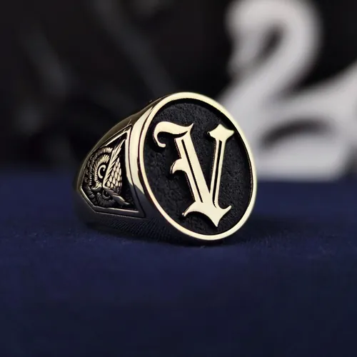 10K Gold Initial Signet Ring